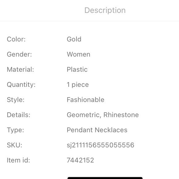 Rhinestone Geometric Charm Necklace Faux Diamond - Picture 5 of 6